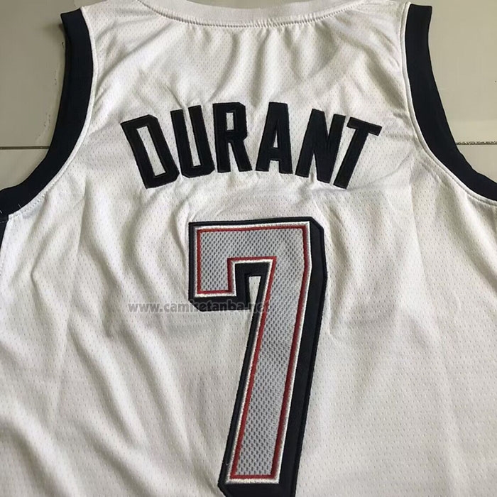 Camiseta USA 2024 Kevin Durant #7 Blanco